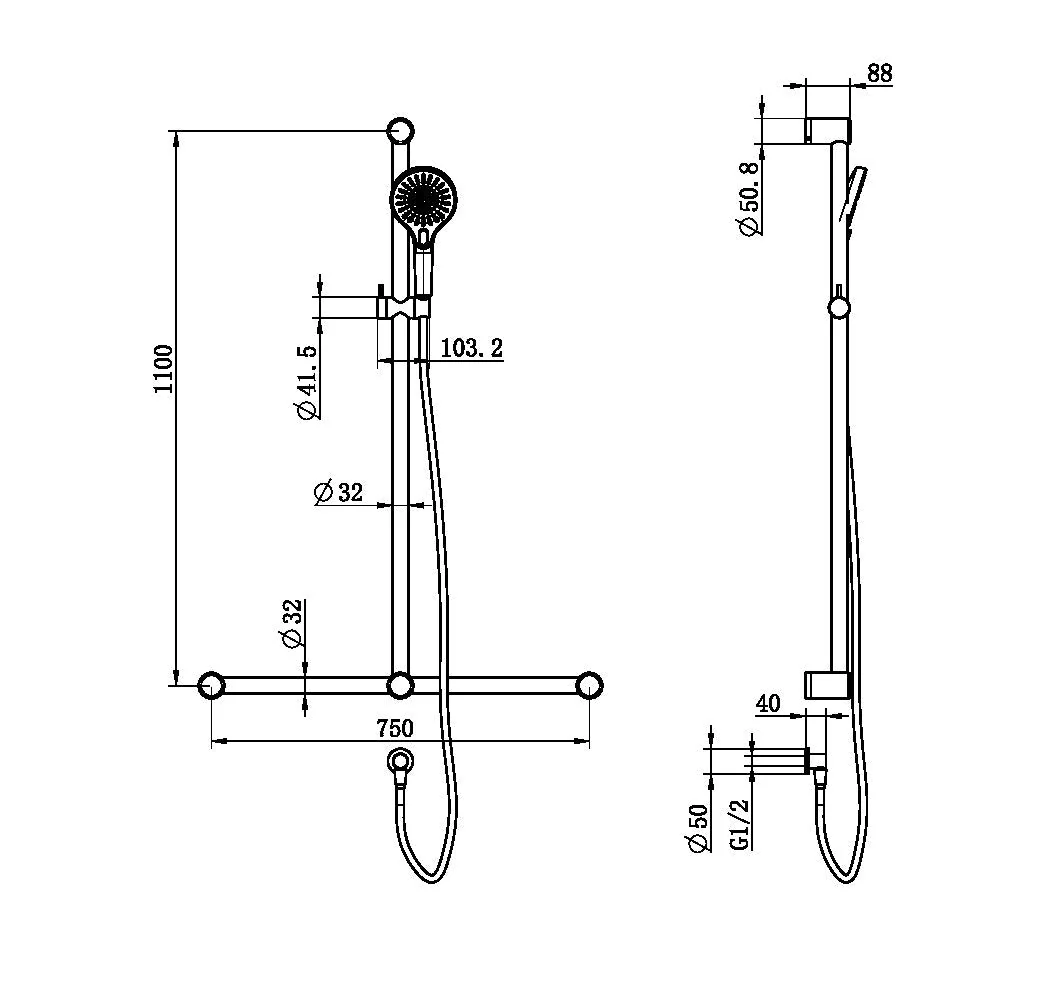 Nero 250mm Round Stainless Steel Shower Head - Brushed Gold - Image 7
