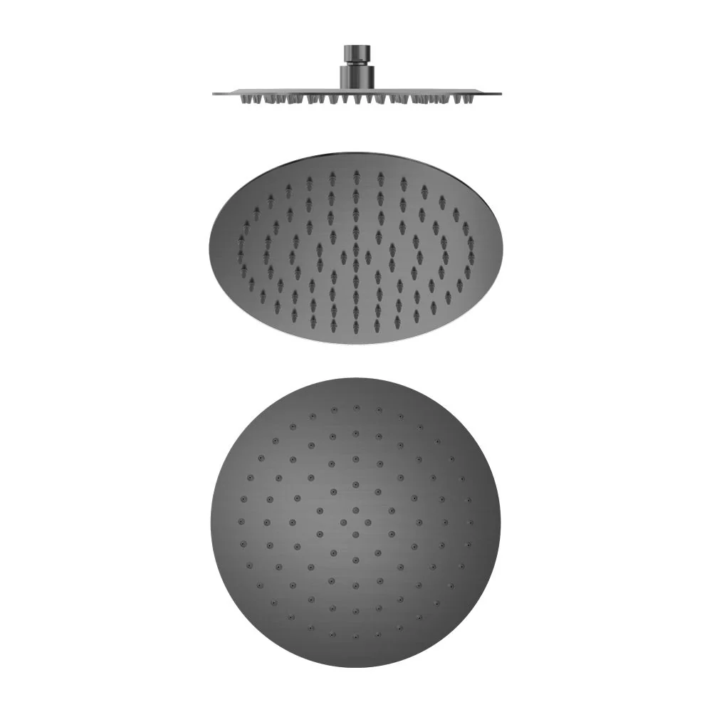 Nero 250mm Round Stainless Steel Shower Head - Gun Metal