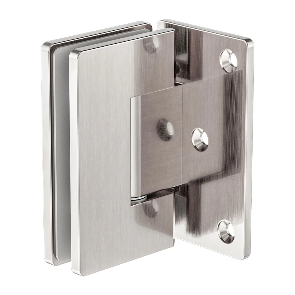 Nero 90 Degree Glass To Wall Shower Hinge 10mm Glass - Brushed Nickel