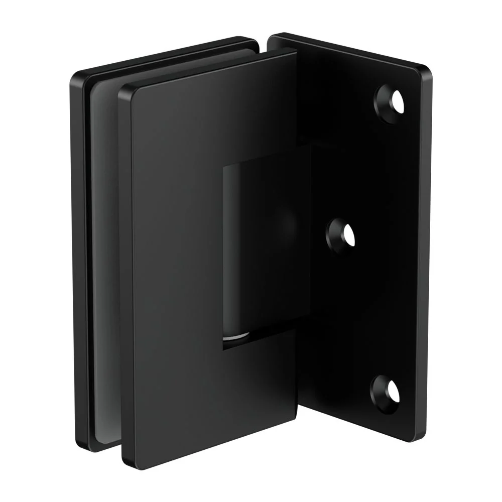 Nero 90 Degree Glass To Wall Shower Hinge 10mm Glass - Black Matte
