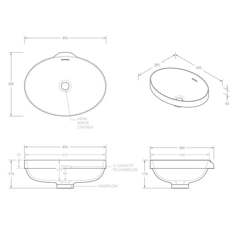 ADP Ozera Semi Inset Solid Surface Basin - Image 4