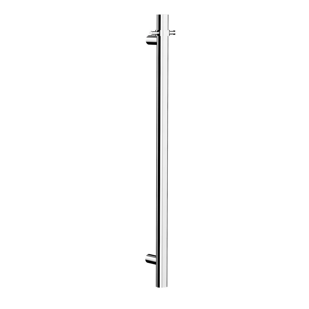 Linsol Allegra 12V Round Bar Vertical Heated Towel Rail with T-Bar - Chrome