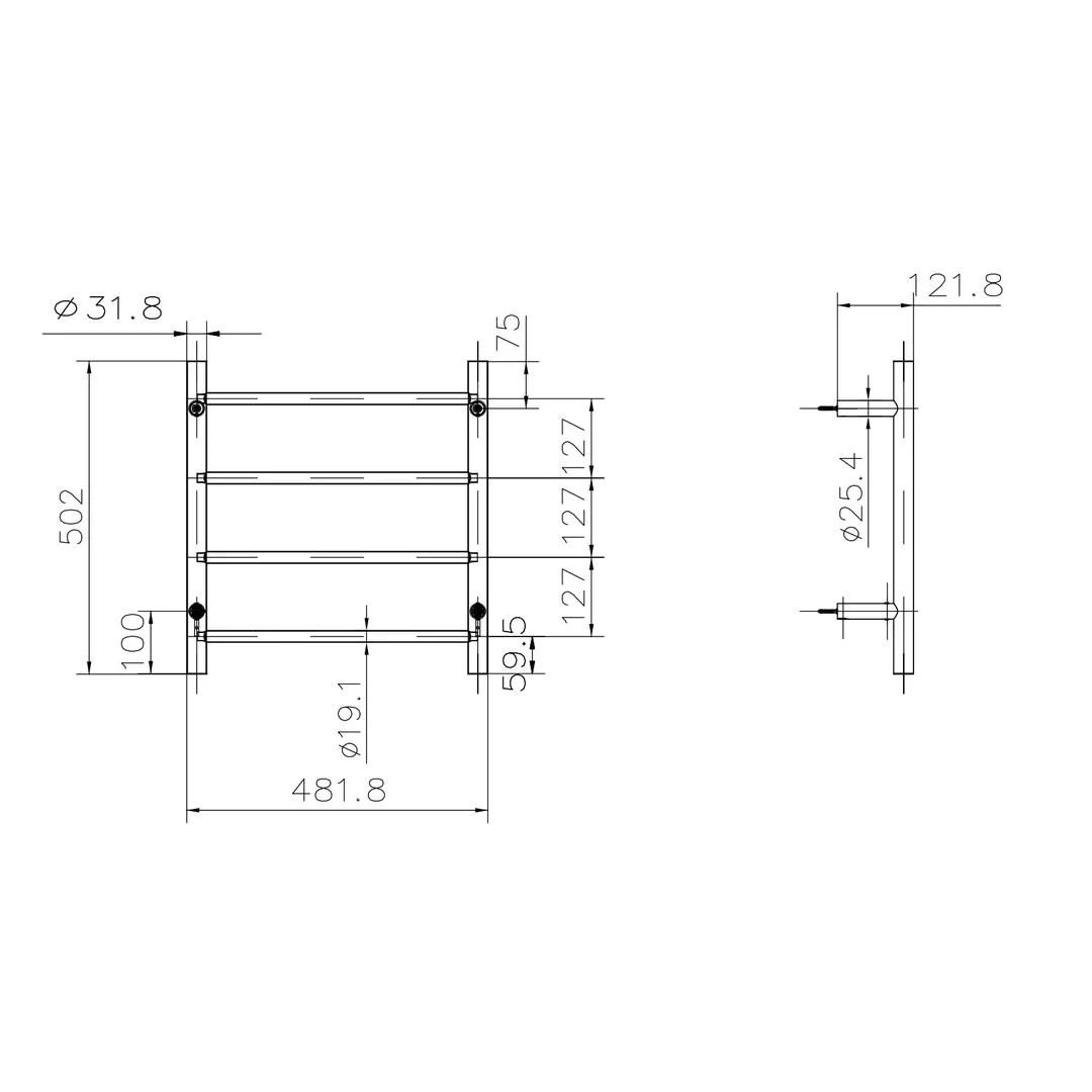 Linsol Allegra 4 Bar Heated Towel Rail - Matte Black - Image 3