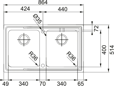 Franke Aton Double Bowl Sink - Image 2