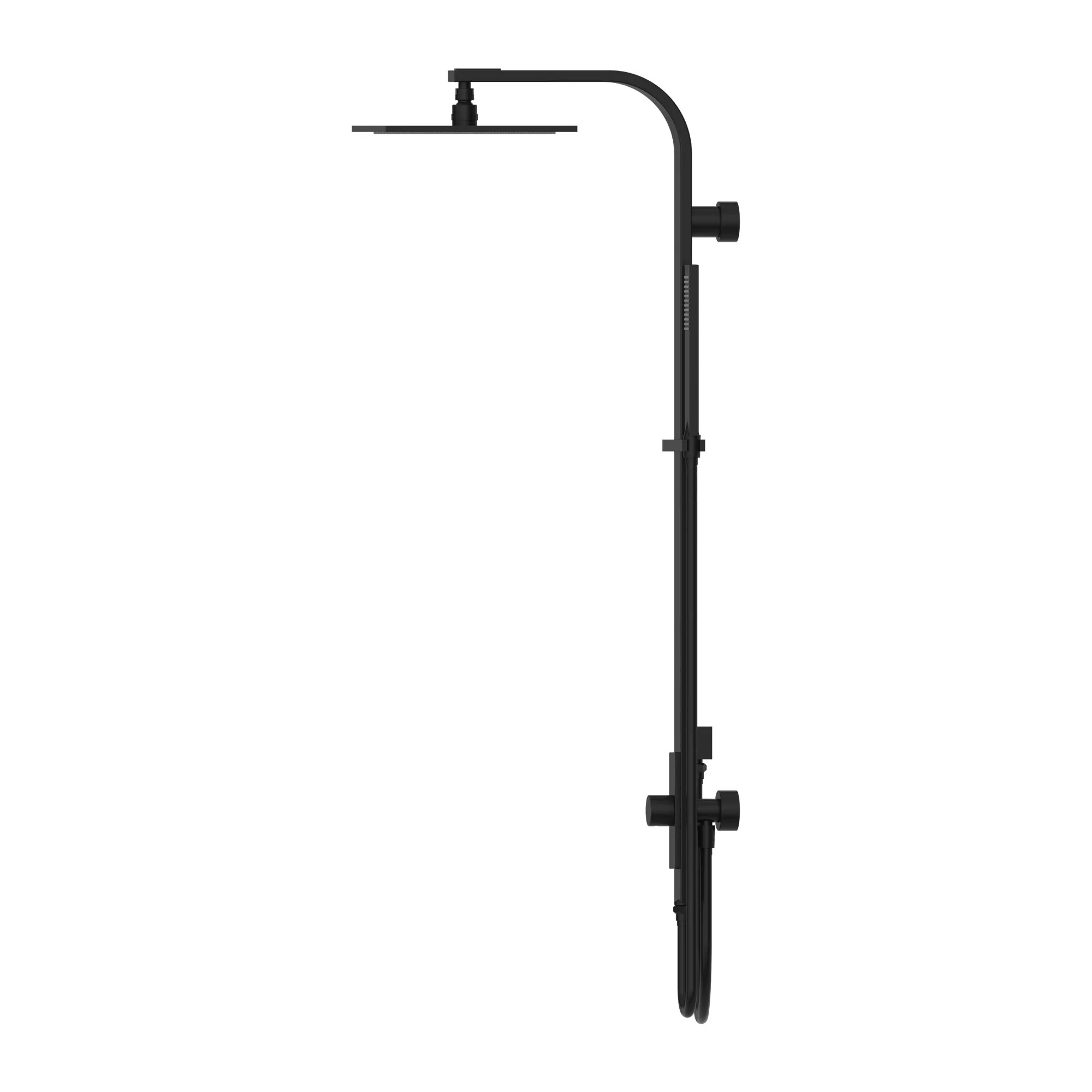 Nero Astra Rain Square Twin Shower Double Hose - Black Matte - Image 2