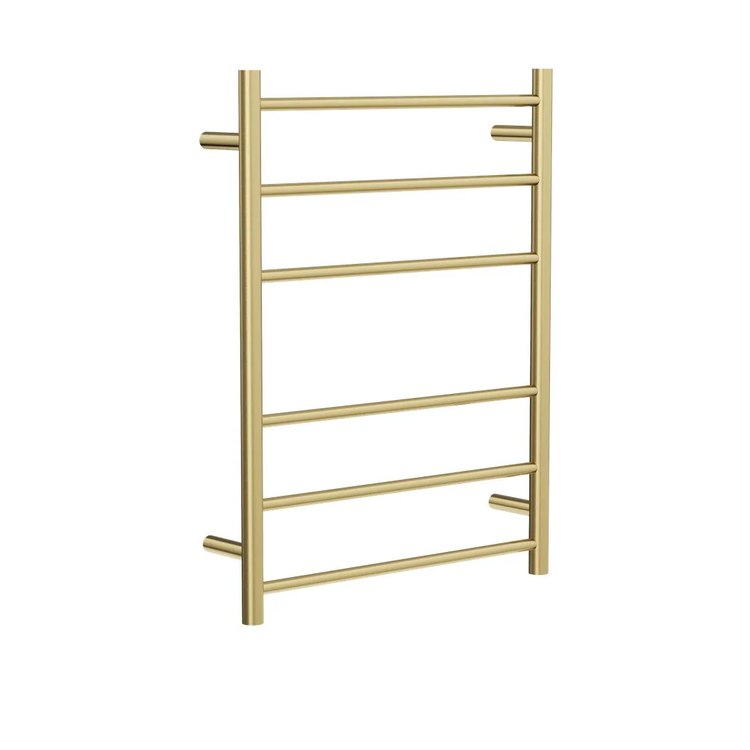 Linsol Avid 6 Bar Heated Towel Rail - Brushed Brass