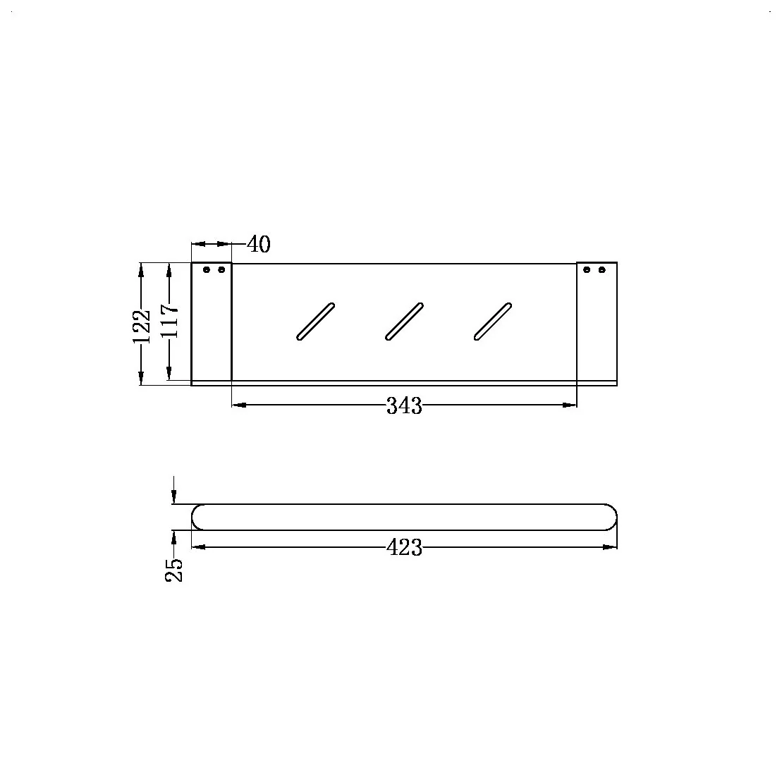 Nero Bianca Metal Shower Shelf - Brushed Nickel - Image 4