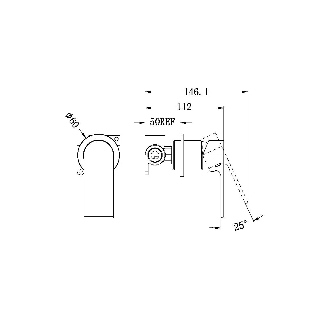 Nero Bianca Shower Mixer 60mm Plate - Chrome - Image 4