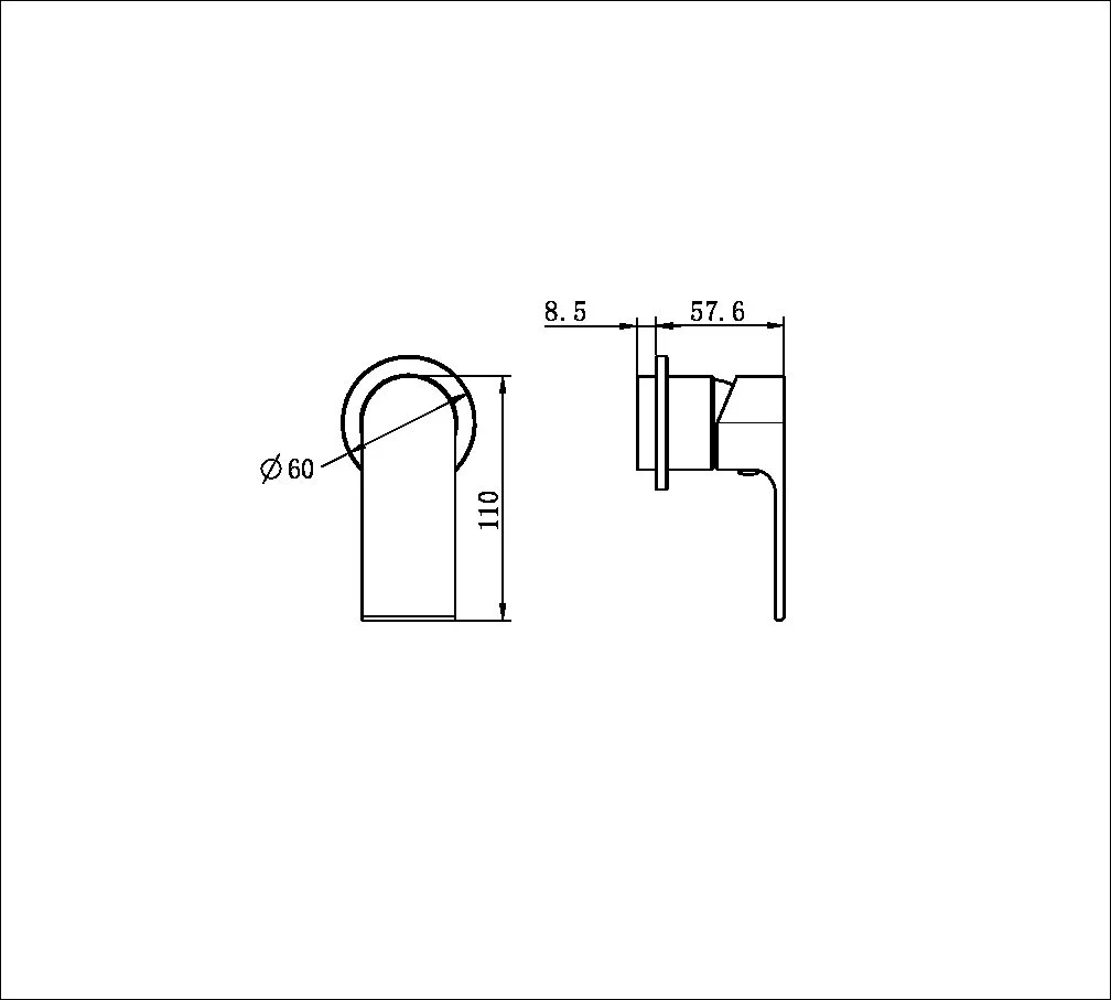 Nero Bianca Shower Mixer 60mm Plate (Trim Kit Only) - Gun Metal - Image 2