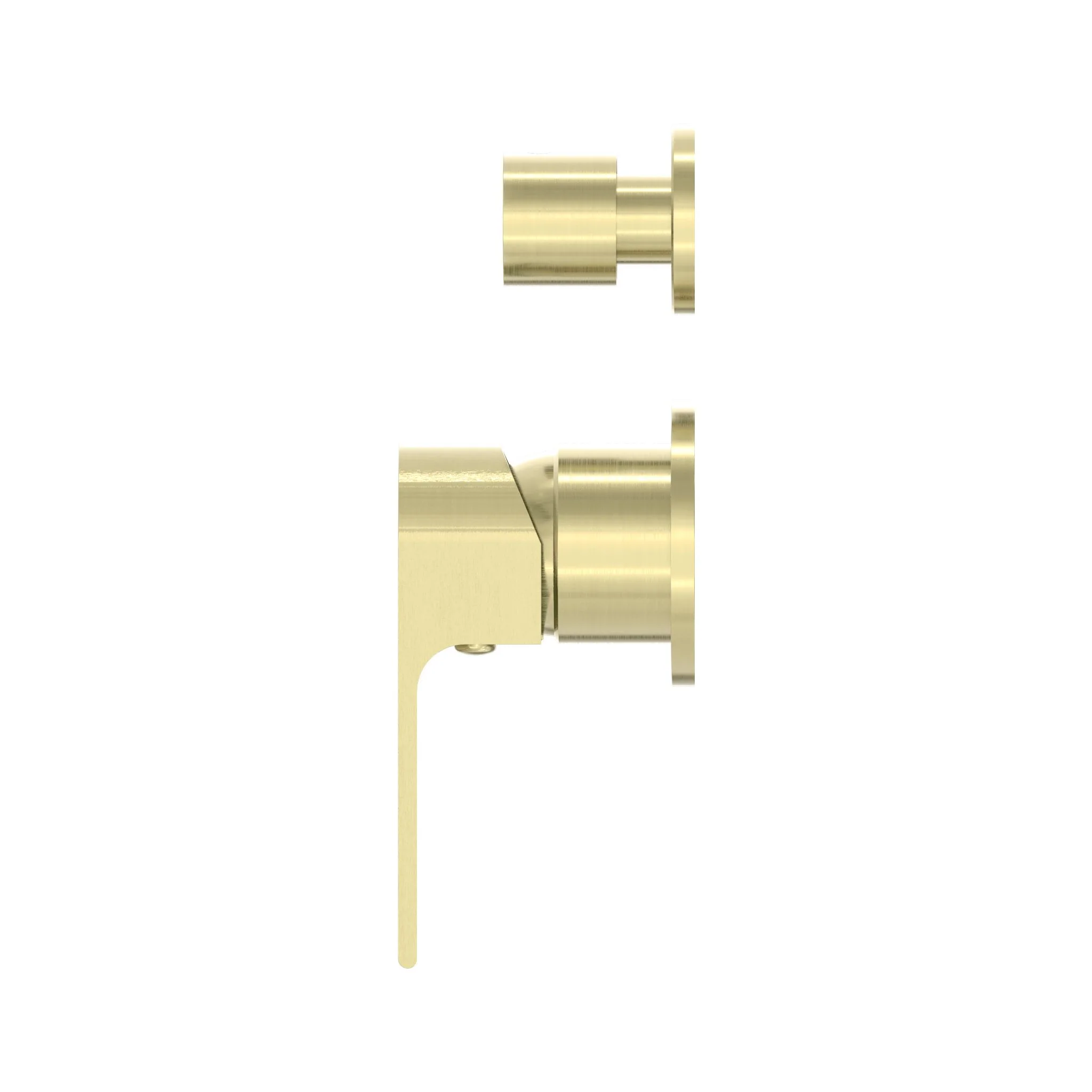 Nero Bianca Shower Mixer With Diverter Separate Back Plate - Brushed Gold - Image 2