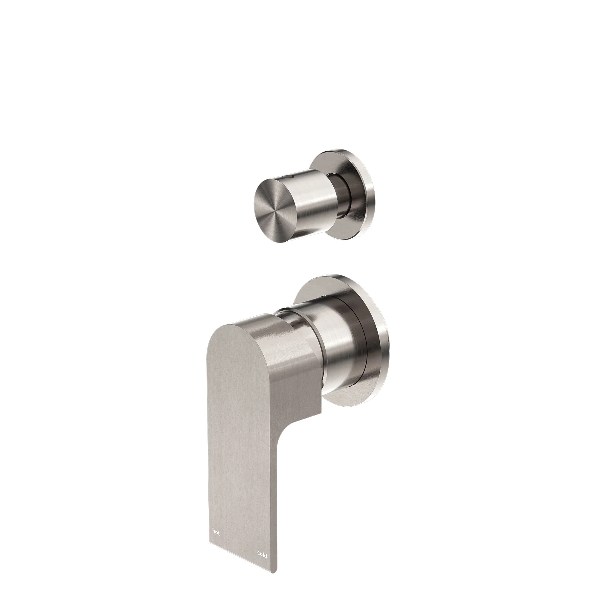Nero Bianca Shower Mixer With Diverter Separate Back Plate - Brushed Nickel