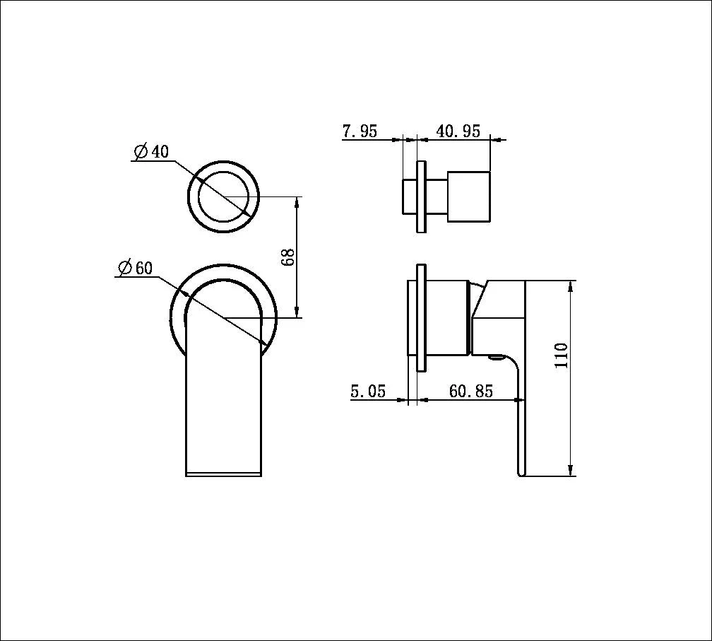 Nero Bianca Shower Mixer With Diverter Separate Back Plate (Trim Kit Only) - Gun Metal - Image 2