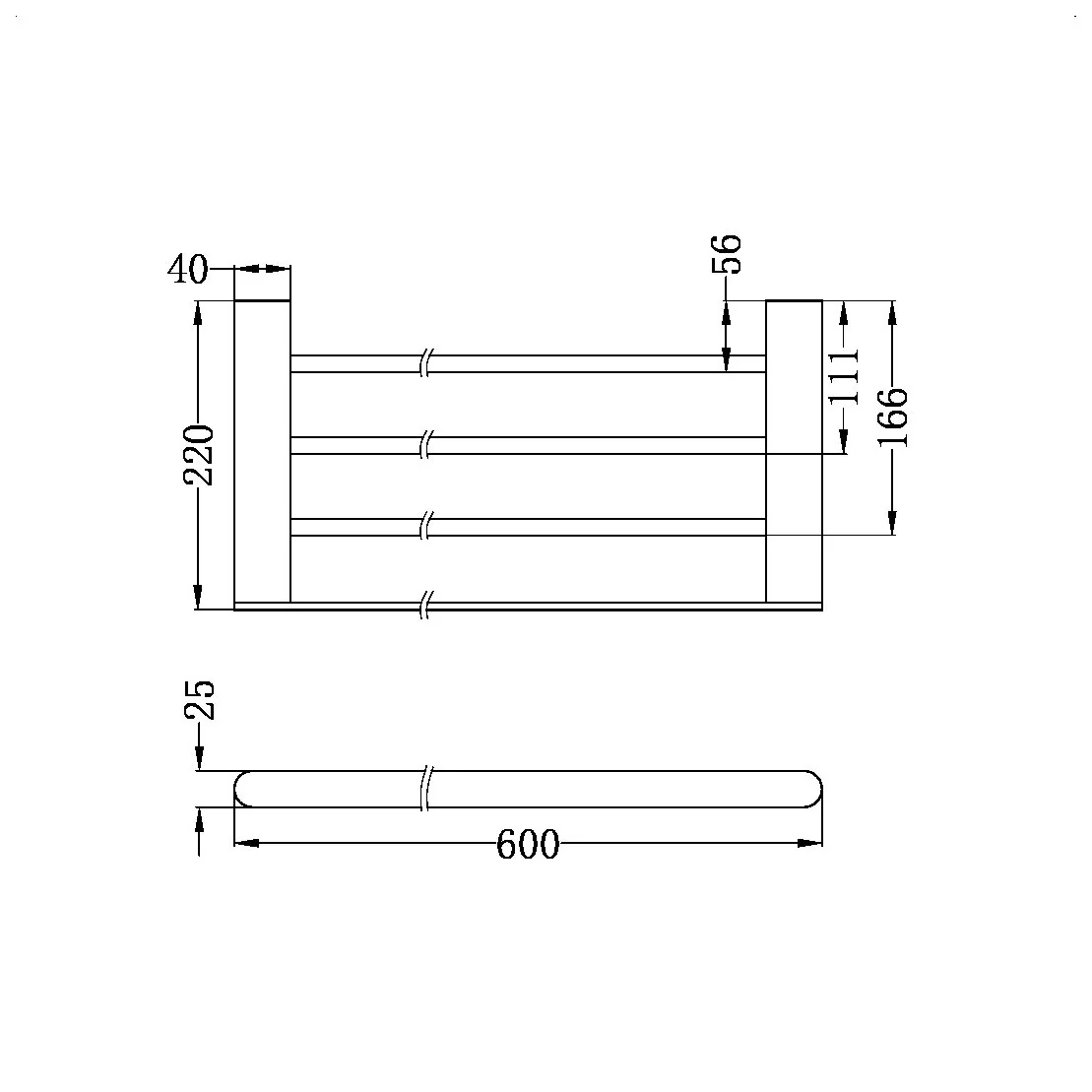 Nero Bianca Towel Rack - Gun Metal - Image 4