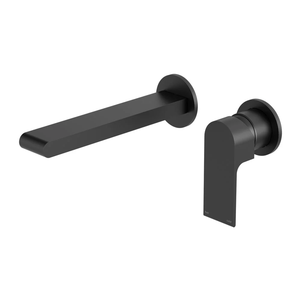 Nero Bianca Wall Basin/Bath Mixer Separate Back Plate - Black Matte