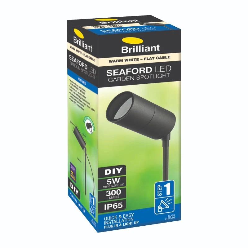 Brilliant Seaford LED Garden Spotlight - Black - Image 5