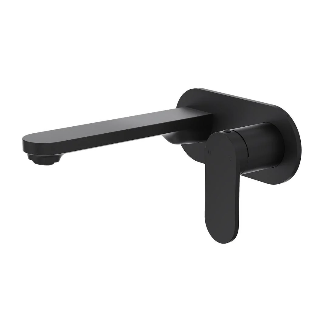 Linsol Capo 1-Plate Wall Basin or Bath Mixer - Matte Black