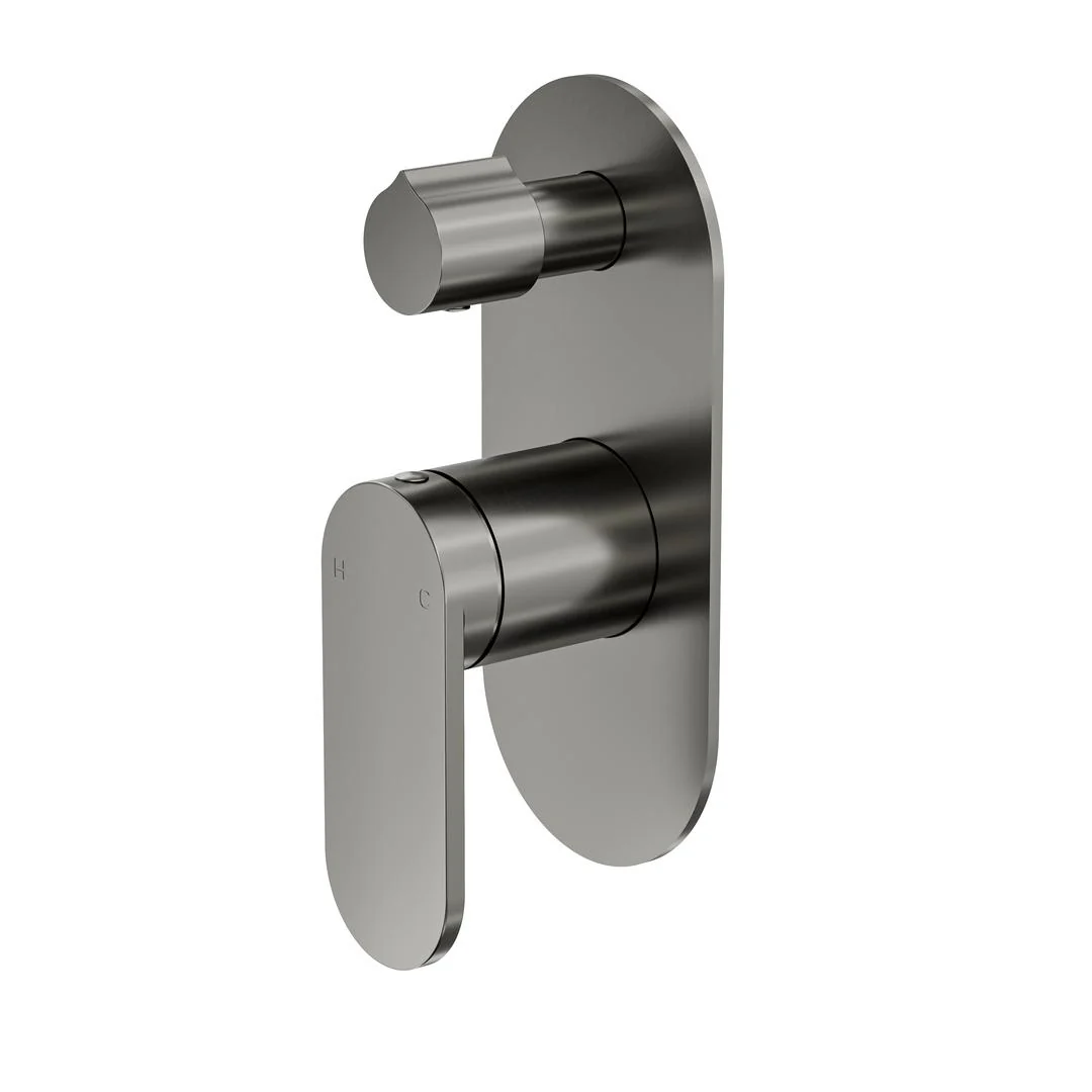 Linsol Capo 1-Plate Wall Mixer with Divertor Trim Kit -  Gunmetal