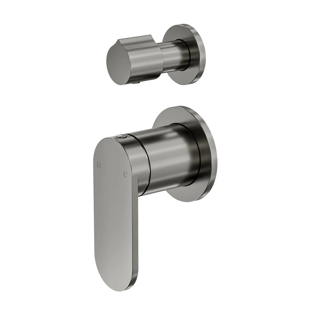 Linsol Capo 2-Plate Wall Mixer with Divertor Trim Kit - Gunmetal