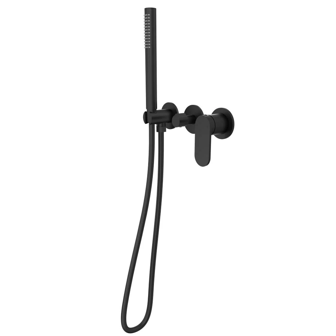 Linsol Capo 3-Plate Wall Mixer with Hand Shower Trim Kit - Matte Black
