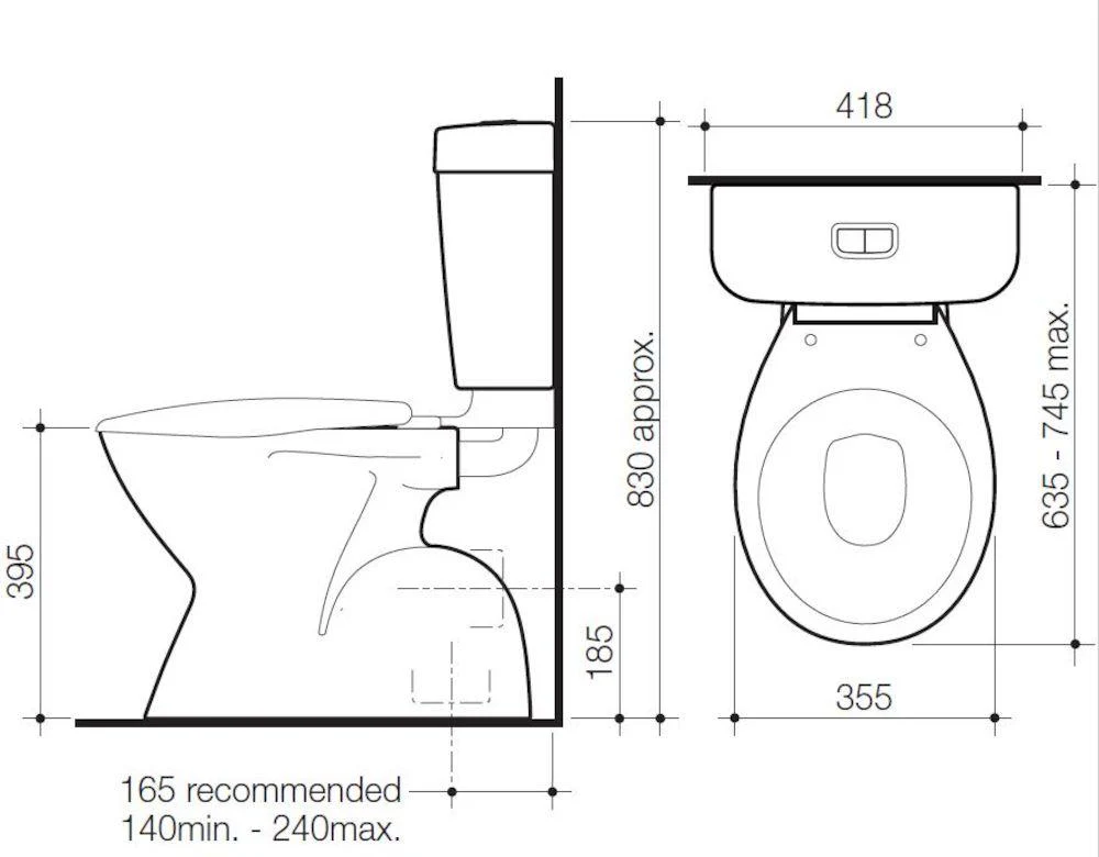 Caroma Aire Concorde Connector Bottom Inlet Toilet Suite - Image 2