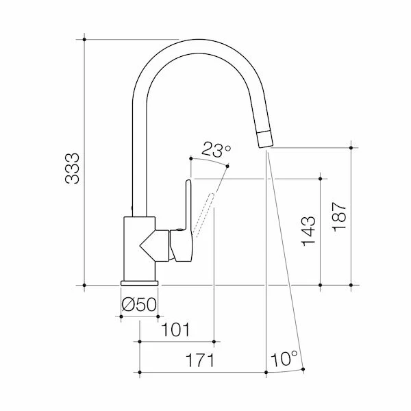 Caroma Cirrus Sink Mixer - Lead Free - Chrome - Image 2