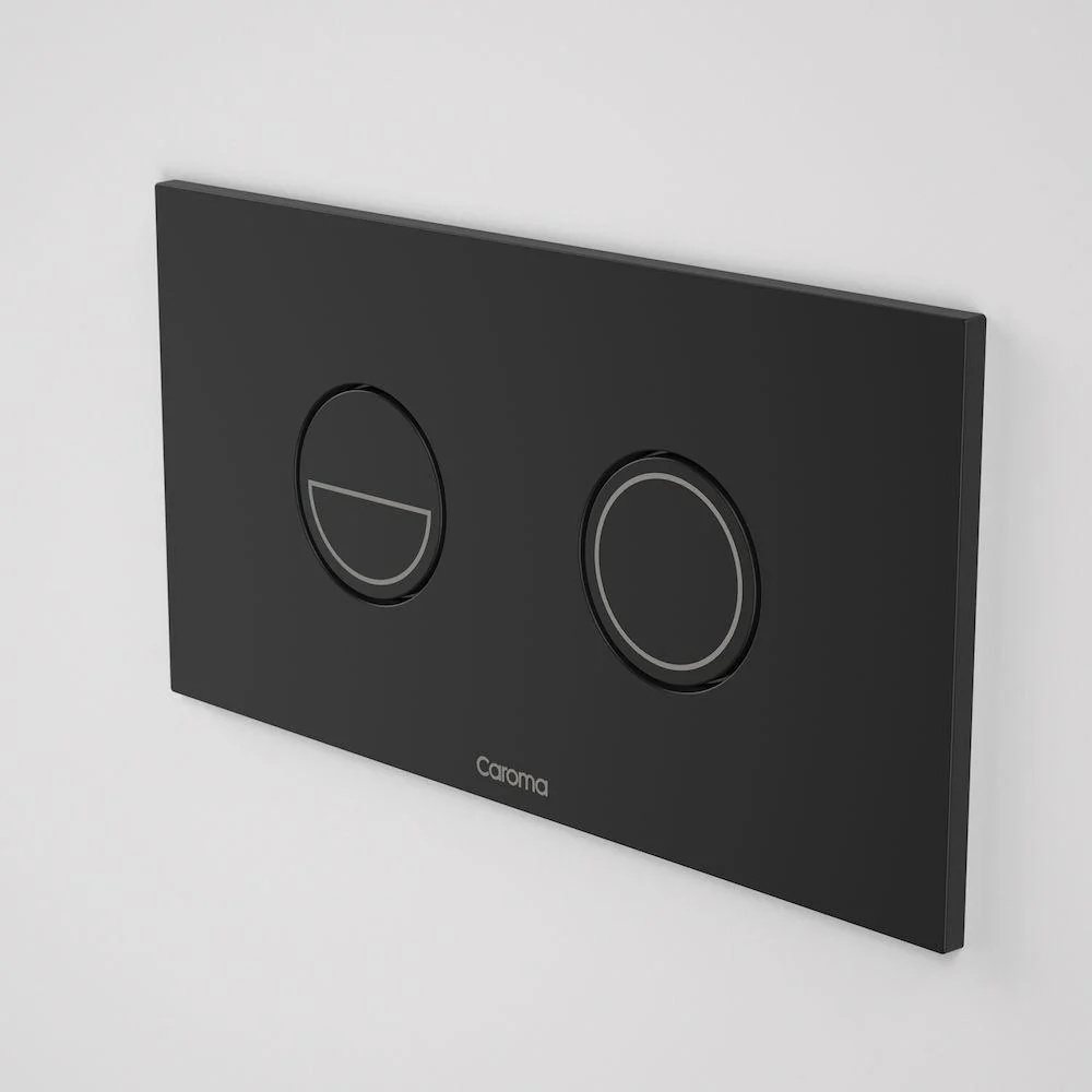 Caroma Invisi Series II Round Dual Flush Plate & Buttons (Metal) - Black