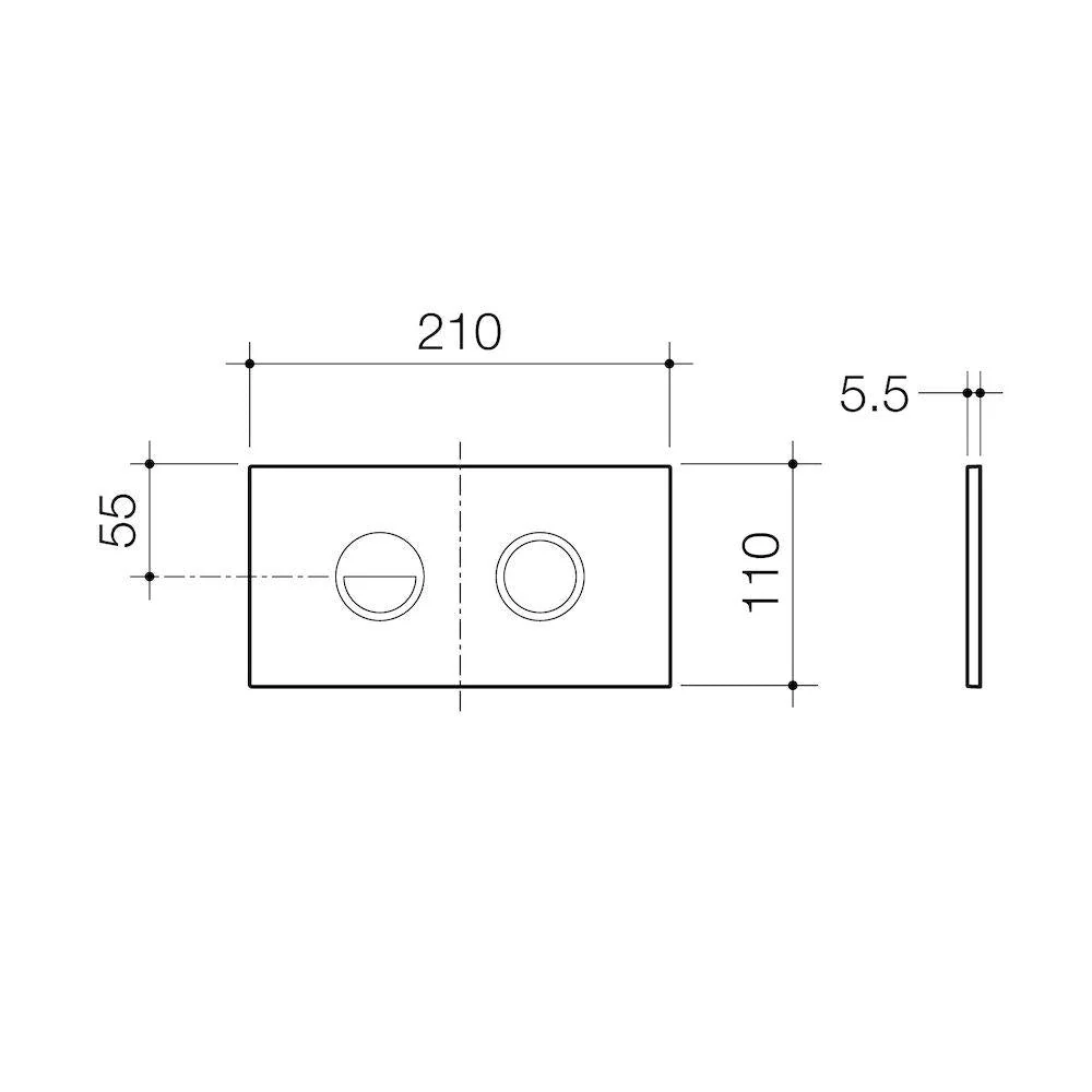 Caroma Invisi Series II Round Dual Flush Plate & Buttons (Metal) - Bronze - Image 2
