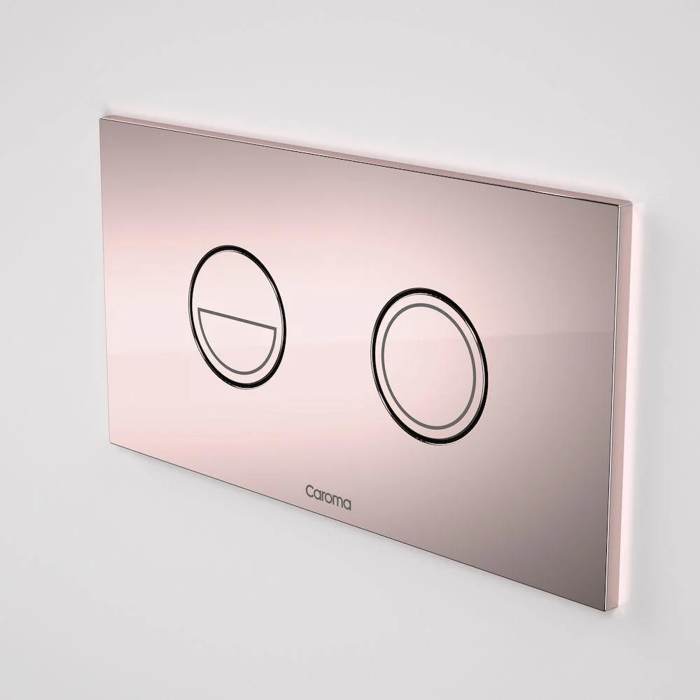 Caroma Invisi Series II Round Dual Flush Plate & Buttons (Metal) - Rose Gold