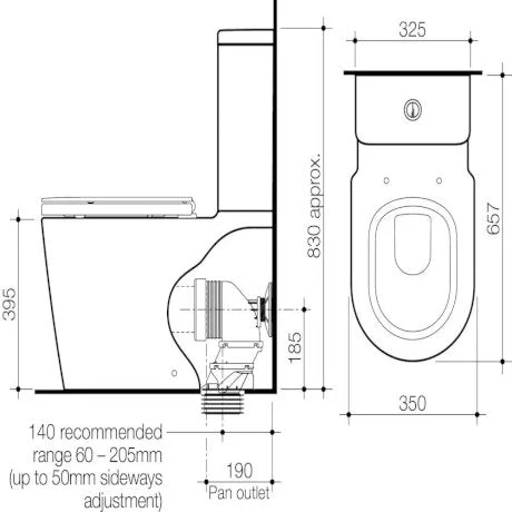 Caroma Liano Cleanflush Wall Faced Toilet Suite - Image 3