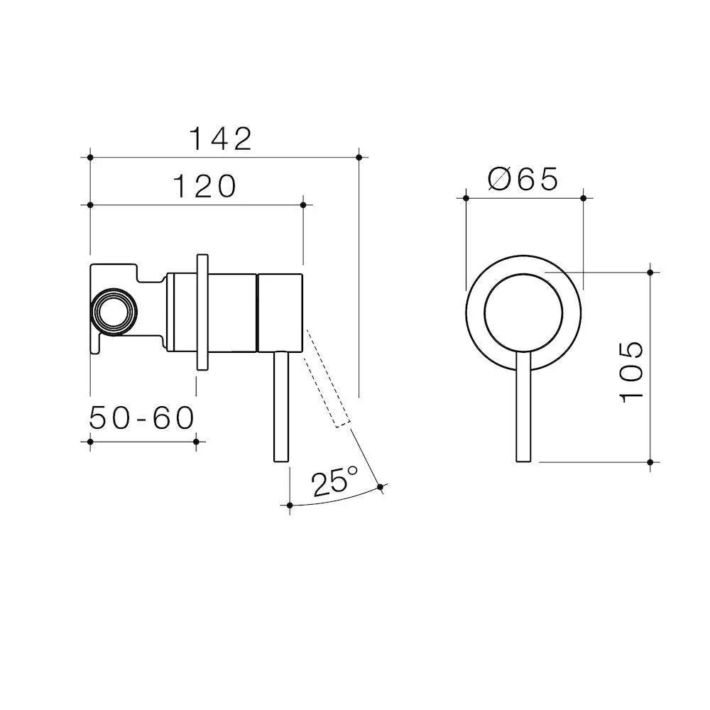 Caroma Liano II Bath/Shower Mixer - Black Matte - Image 2