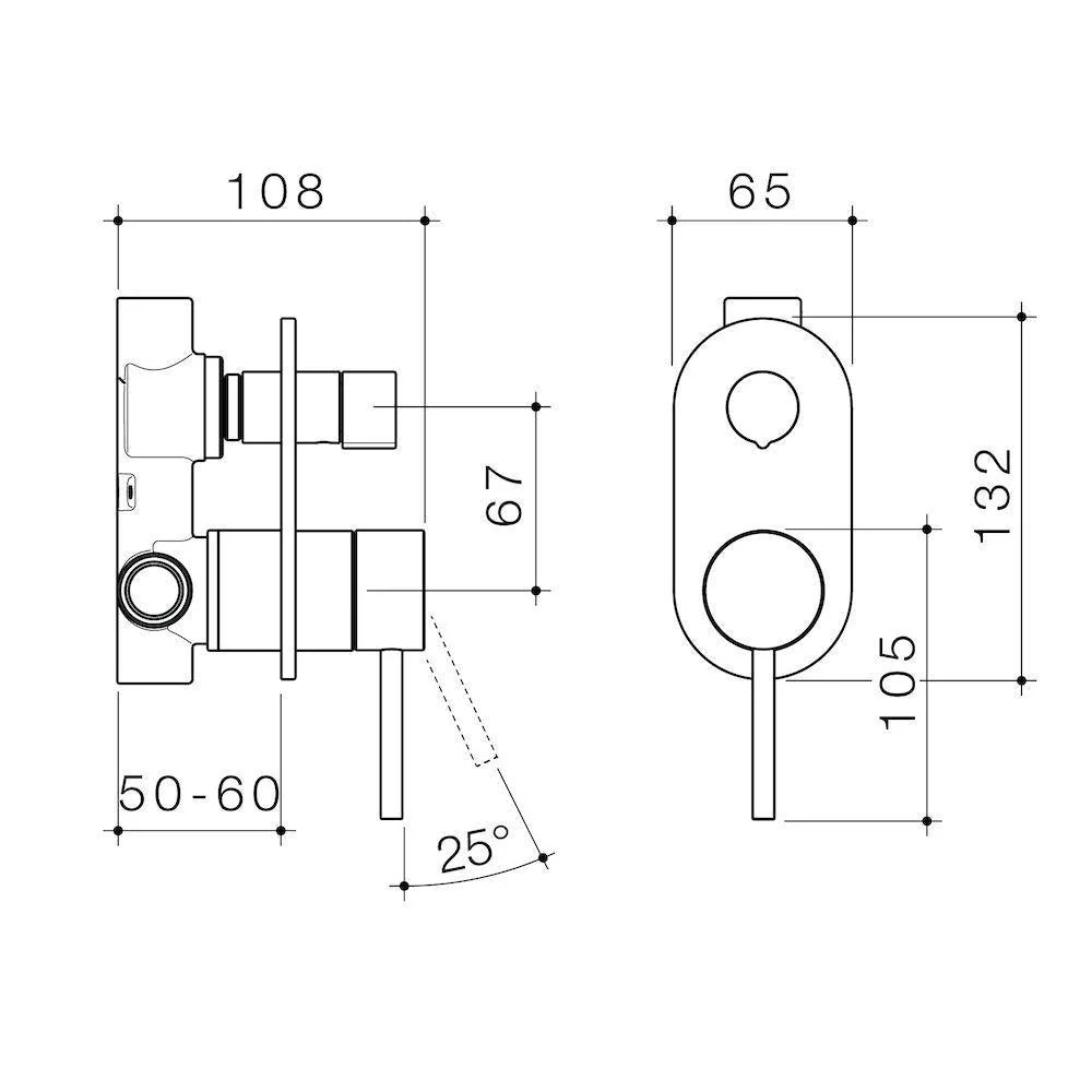 Caroma Liano II Bath/Shower Mixer With Diverter - Brushed Nickel - Image 2