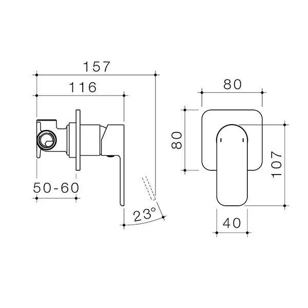 Caroma Luna Bath/Shower Mixer - Black - Image 2