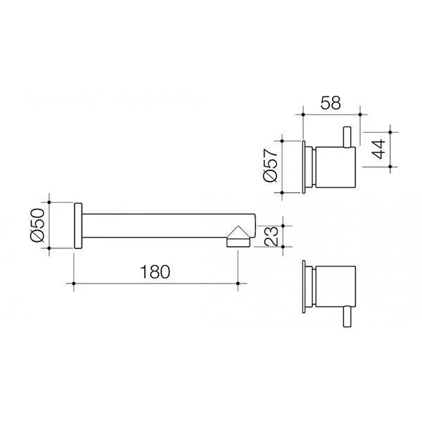 Caroma Luna Lever Laundry Tap Set - Black - Image 2
