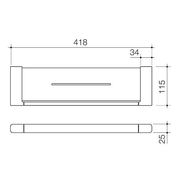 Caroma Luna Metal Shelf - Brushed Nickel - Image 2