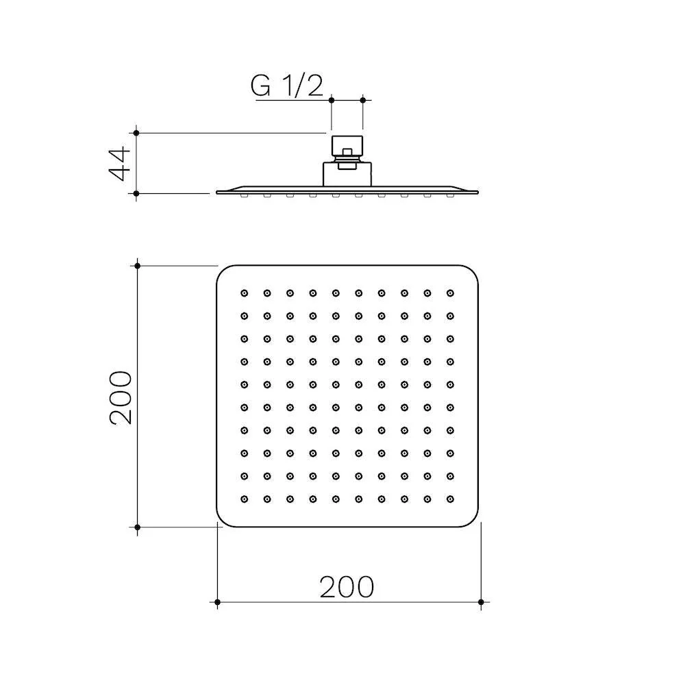 Caroma Urbane II 200mm Square Rain Shower - Gun Metal - Image 2