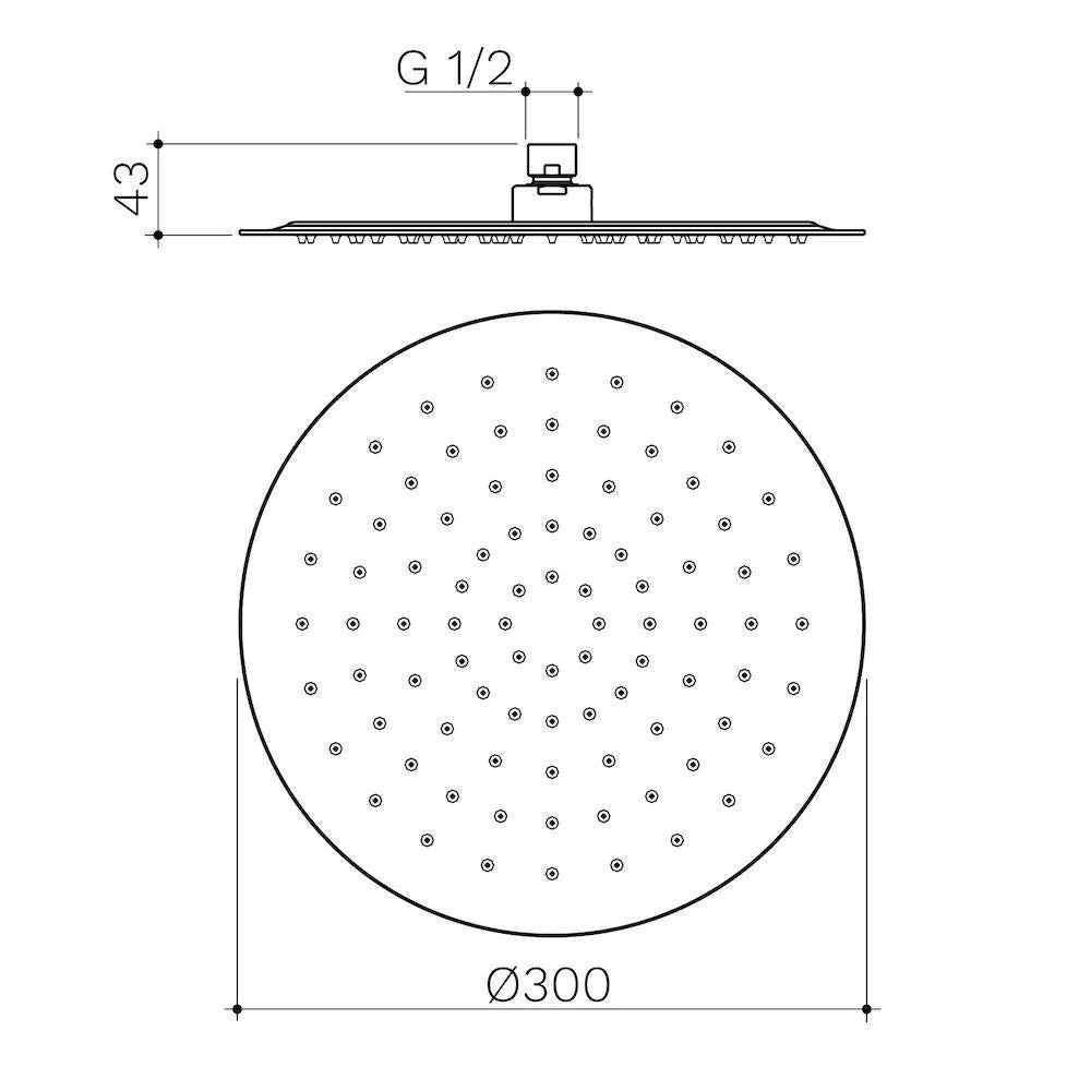 Caroma Urbane II 300mm Round Rain Shower - Gun Metal - Image 2
