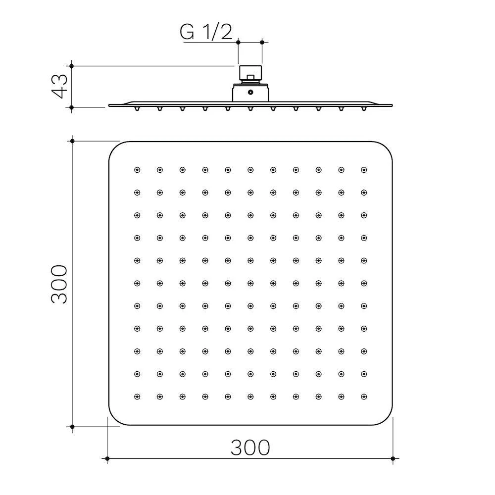 Caroma Urbane II 300mm Square Rain Shower - Black Matte - Image 2