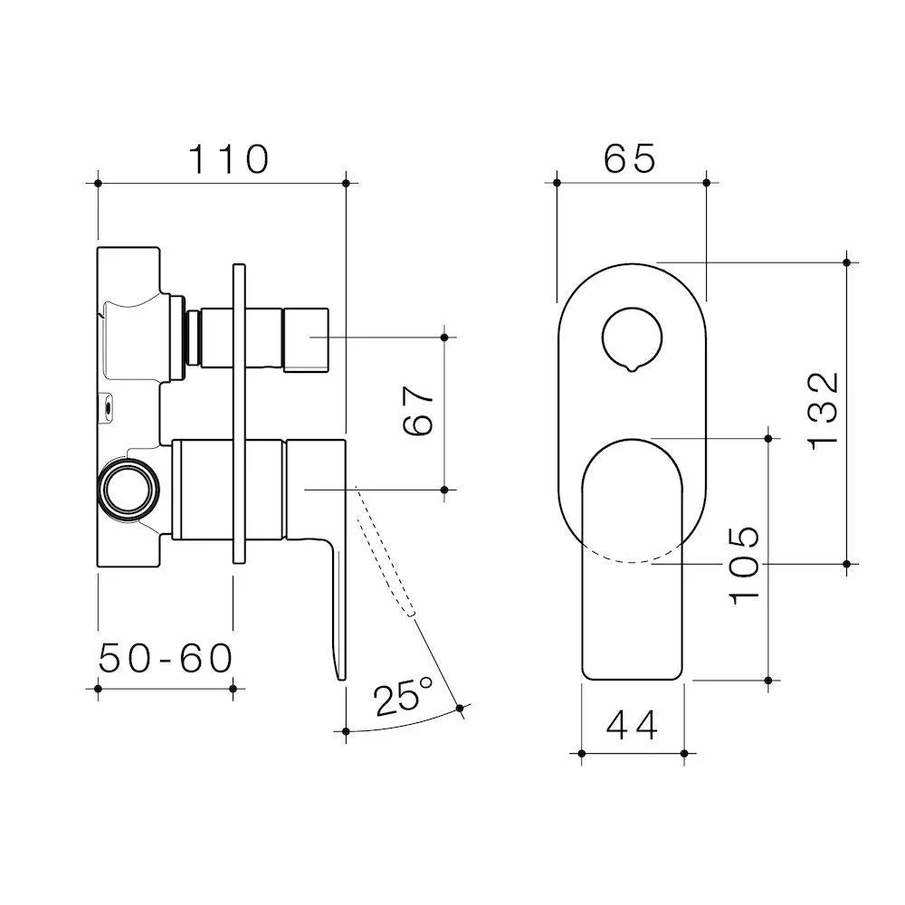 Caroma Urbane II Bath / Shower Mixer With Diverter Round Plate - Chrome - Image 2