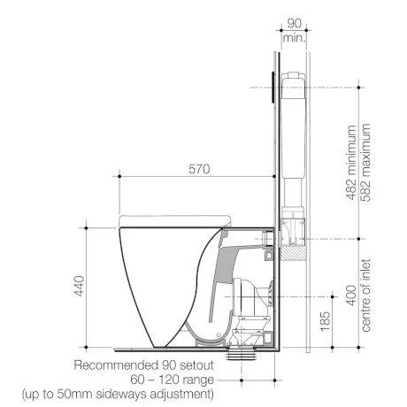 Caroma Urbane II Cleanflush Invisi Series II Wall Faced Toilet Suite - Image 3