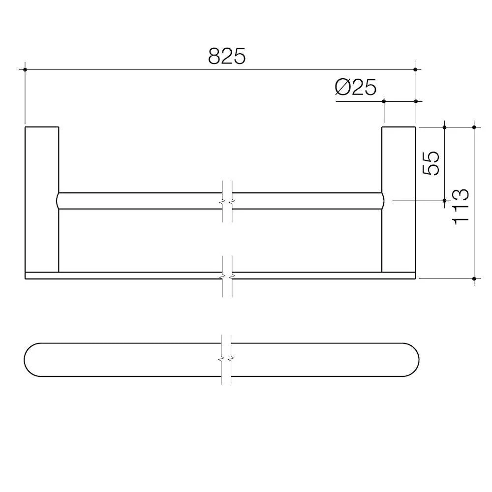 Caroma Urbane II Double Towel Rail - Brushed Nickel - Image 2