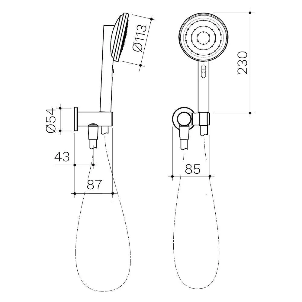 Caroma Urbane II Hand Shower - Gun Metal - Image 2