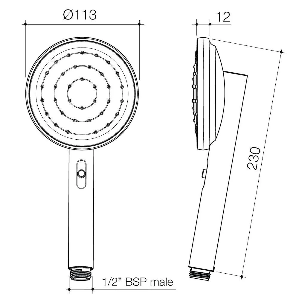Caroma Urbane II Hand Shower (Handset Only) - Gun Metal - Image 2