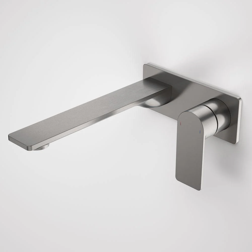 Caroma Urbane II Wall Basin/Bath Mixer Square Plate - Gun Metal - Image 2