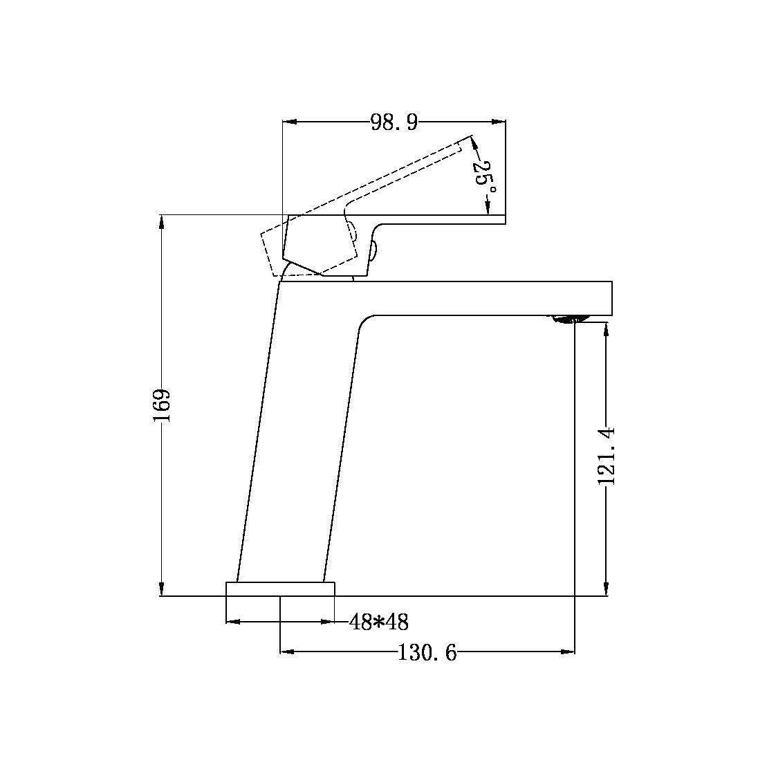 Nero Celia Basin Mixer Angle Spout - Brushed Nickel - Image 4