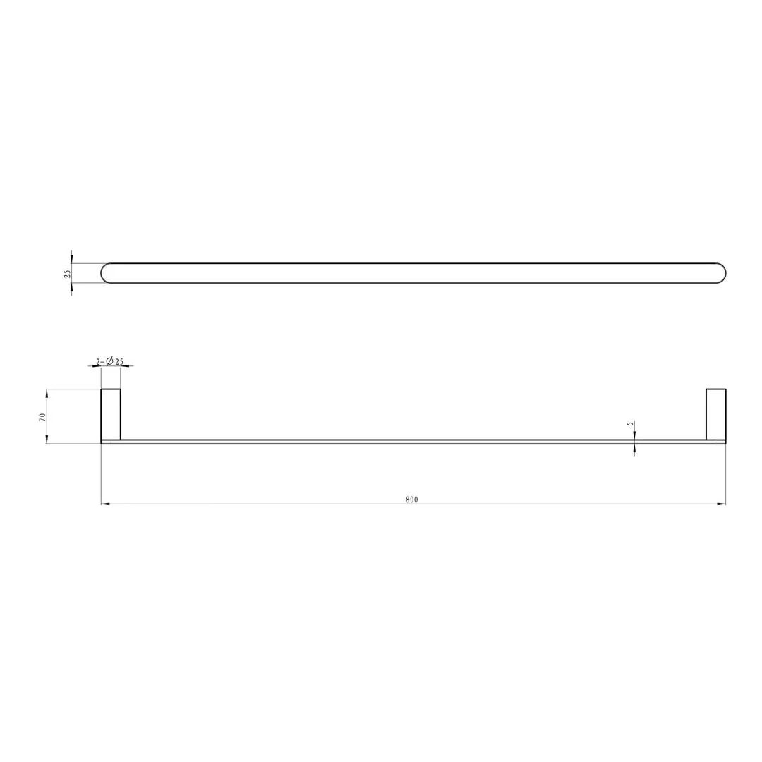 Linsol Circle 800mm Single Towel Rail - Matte Black - Image 3