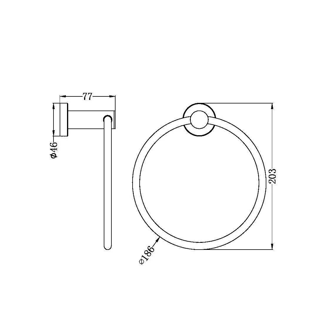 Nero Classic Hand Towel Ring - Brushed Nickel - Image 4