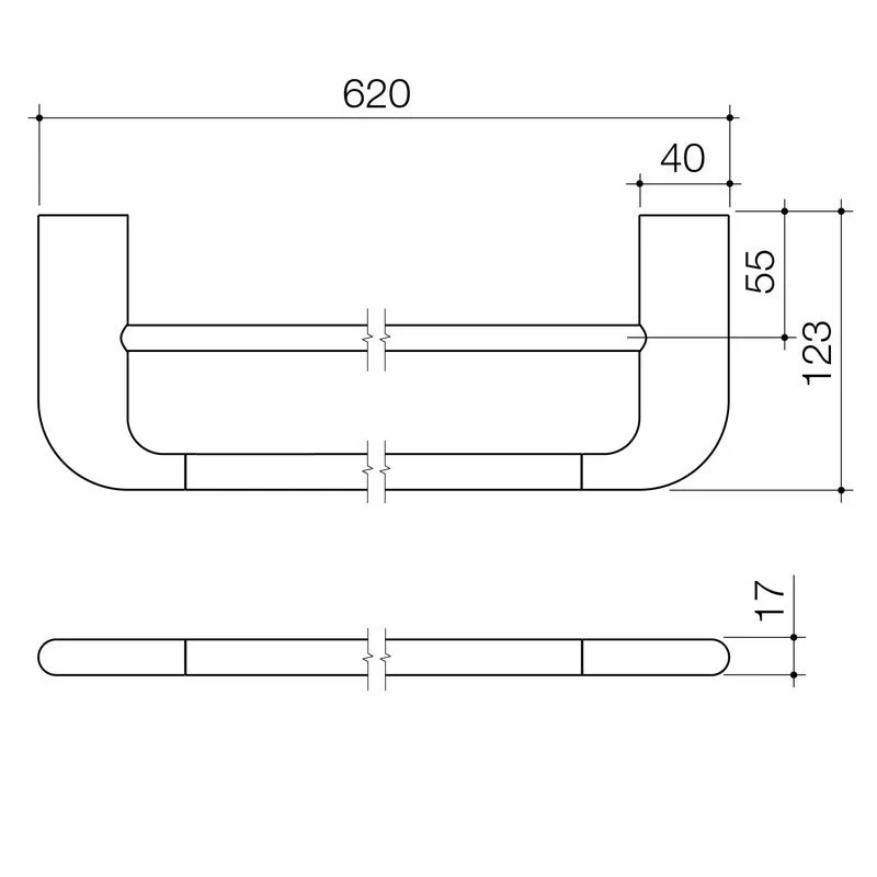 Caroma Contura II 620mm Double Towel Rail - Brushed Bronze - Image 2