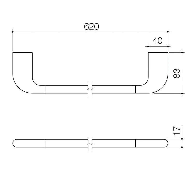 Caroma Contura II 620mm Single Towel Rail - Brushed Bronze - Image 2