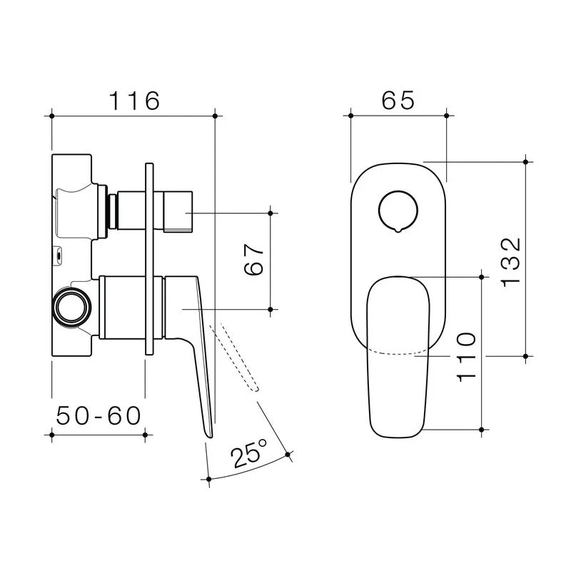 Caroma Contura II Bath/Shower Mixer with Diverter - Brushed Brass - Image 2