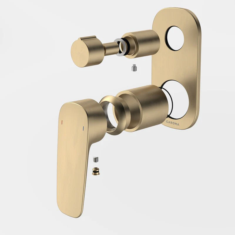 Caroma Contura II Bath/Shower Mixer with Diverter - Trim Kit - Brushed Brass